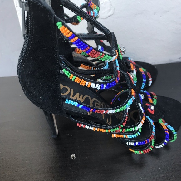 Used Sam Edelman black colorful heels - Picture 2 of 6
